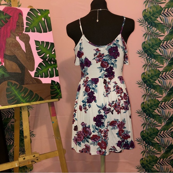 Charlotte Russe White Floral Off Shoulder Dress - Picture 3 of 6